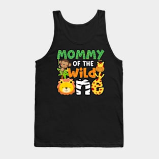 Mommy of the Wild One Zoo Theme Bday Safari Jungle Animals Tank Top